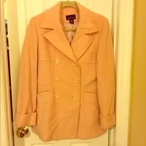 Blush pink wool pea coat